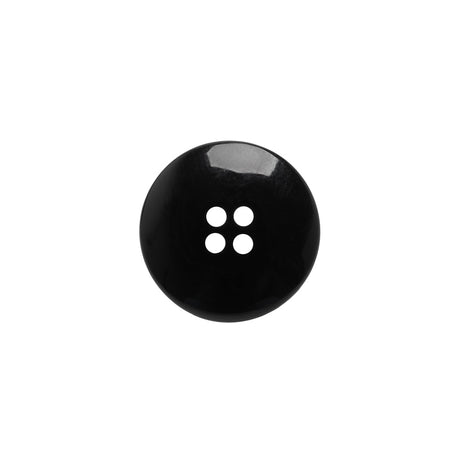 Plastic 4-Hole Button - Black Matte Center - 24L/15mm