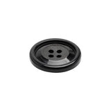 Plastic 4-Hole Button - Black Matte Center - 32L/20mm