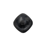 Square Plastic Shank Back Button - Black Partial Matte Abstract - 28L/18mm