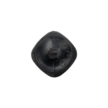 Square Plastic Shank Back Button - Black Partial Matte Abstract - 28L/18mm