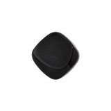 Square Plastic Shank Back Button - Black Partial Matte Abstract - 28L/18mm