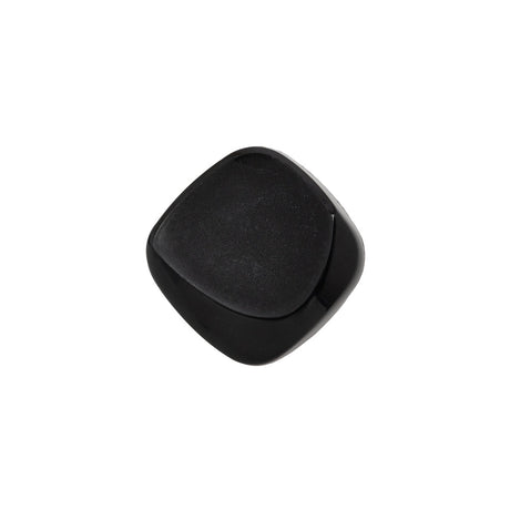 Square Plastic Shank Back Button - Black Partial Matte Abstract - 28L/18mm