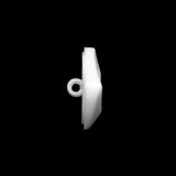 Square Plastic Shank Back Button - White Partial Matte Abstract - 32L/20mm