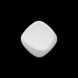 Square Plastic Shank Back Button - White Partial Matte Abstract - 32L/20mm