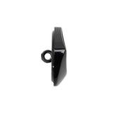 Square Plastic Shank Back Button - Black Partial Matte Abstract - 36L/23mm