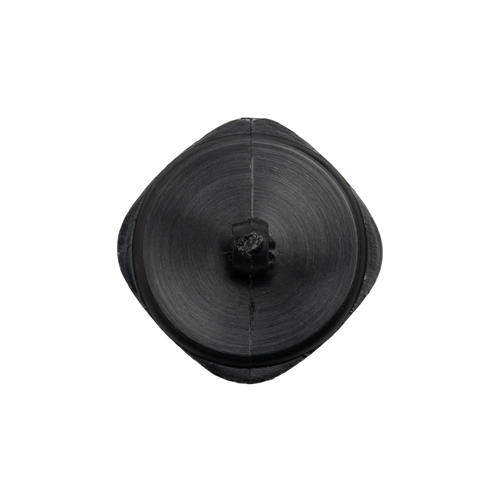 Square Plastic Shank Back Button - Black Partial Matte Abstract - 36L/23mm