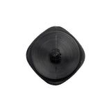 Square Plastic Shank Back Button - Black Partial Matte Abstract - 36L/23mm