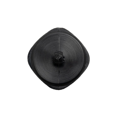 Square Plastic Shank Back Button - Black Partial Matte Abstract - 36L/23mm