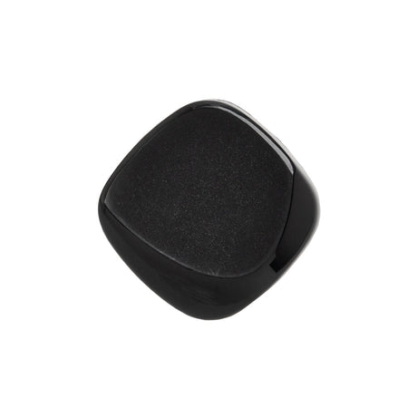 Square Plastic Shank Back Button - Black Partial Matte Abstract - 36L/23mm