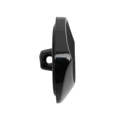 Square Plastic Shank Back Button - Black Partial Matte Abstract - 44L/28mm