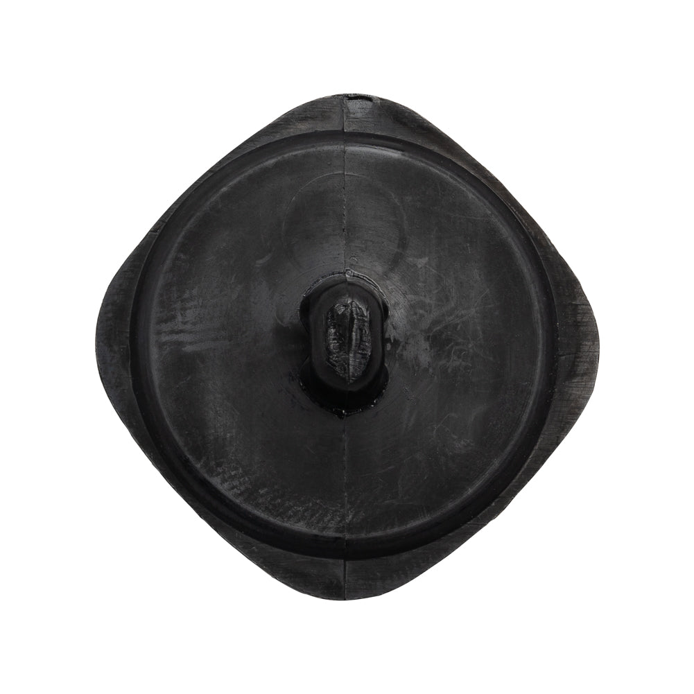 Square Plastic Shank Back Button - Black Partial Matte Abstract - 44L/28mm