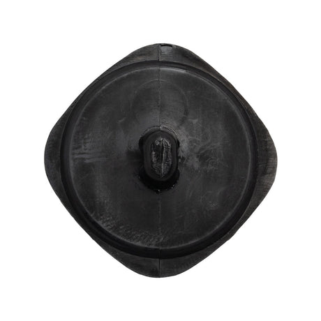 Square Plastic Shank Back Button - Black Partial Matte Abstract - 44L/28mm