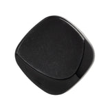 Square Plastic Shank Back Button - Black Partial Matte Abstract - 44L/28mm