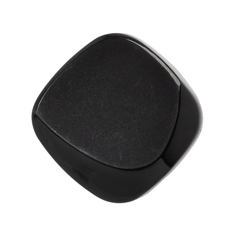 Square Plastic Shank Back Button - Black Partial Matte Abstract - 44L/28mm