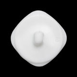 Square Plastic Shank Back Button - White Partial Matte Abstract - 44L/28mm