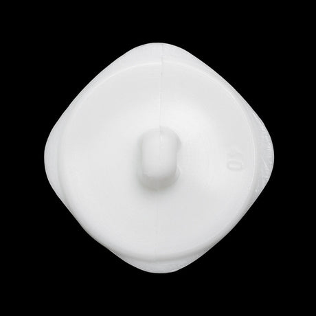 Square Plastic Shank Back Button - White Partial Matte Abstract - 44L/28mm