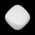 Square Plastic Shank Back Button - White Partial Matte Abstract - 44L/28mm