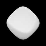 Square Plastic Shank Back Button - White Partial Matte Abstract - 44L/28mm