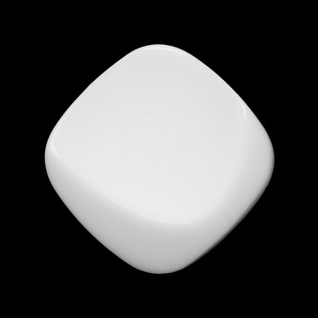 Square Plastic Shank Back Button - White Partial Matte Abstract - 44L/28mm