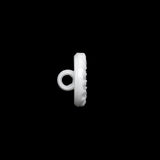 Plastic Shank Back Button - White Faux Gems and Latticework - 20L/12.5mm