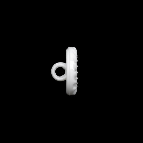Plastic Shank Back Button - White Faux Gems and Latticework - 20L/12.5mm