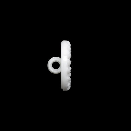 Plastic Shank Back Button - White Faux Gems and Latticework - 24L/15mm