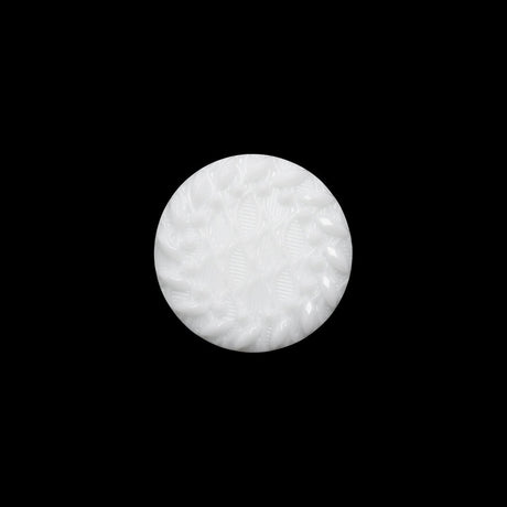 Plastic Shank Back Button - White Faux Gems and Latticework - 24L/15mm