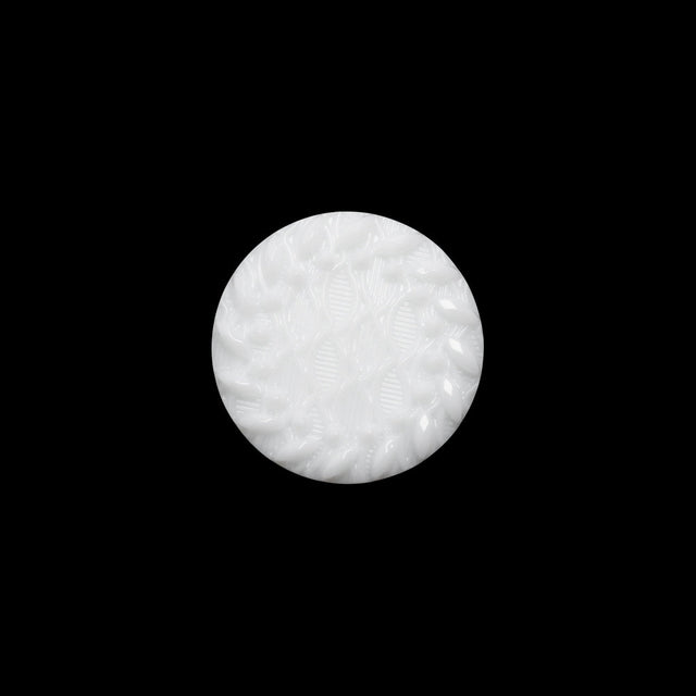 Plastic Shank Back Button - White Faux Gems and Latticework - 24L/15mm