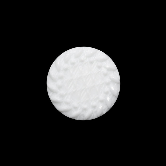 Plastic Shank Back Button - White Faux Gems and Latticework - 30L/19mm