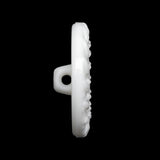 Plastic Shank Back Button - White Faux Gems and Latticework - 44L/28mm