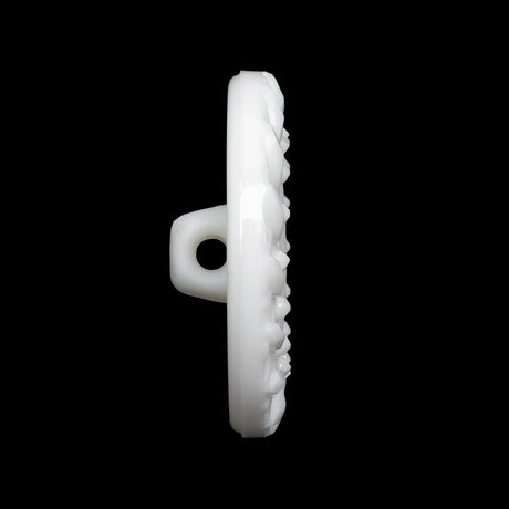 Plastic Shank Back Button - White Faux Gems and Latticework - 44L/28mm