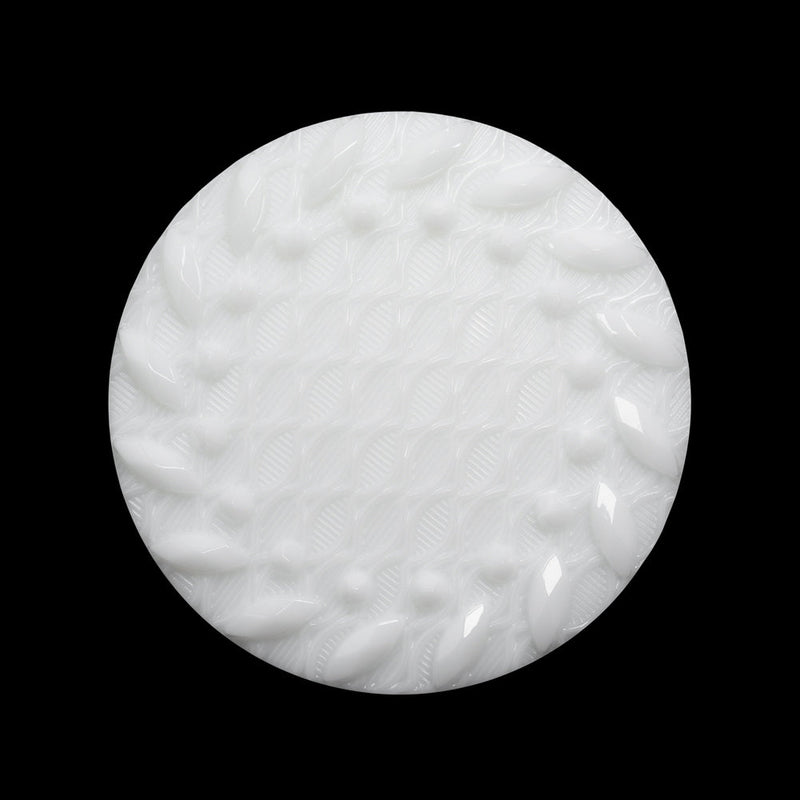 Plastic Shank Back Button - White Faux Gems and Latticework - 44L/28mm