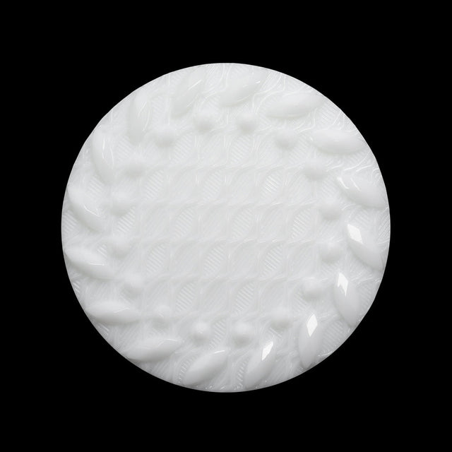Plastic Shank Back Button - White Faux Gems and Latticework - 44L/28mm