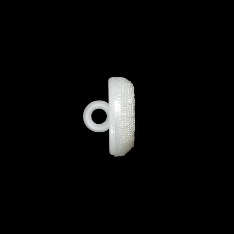 Concave Plastic Shank Back Button - White Beaded Look Embossed - 20L/12.5mm