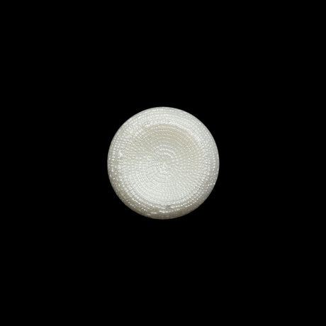 Concave Plastic Shank Back Button - White Beaded Look Embossed - 20L/12.5mm