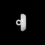 Concave Plastic Shank Back Button - White Beaded Look Embossed - 24L/15mm