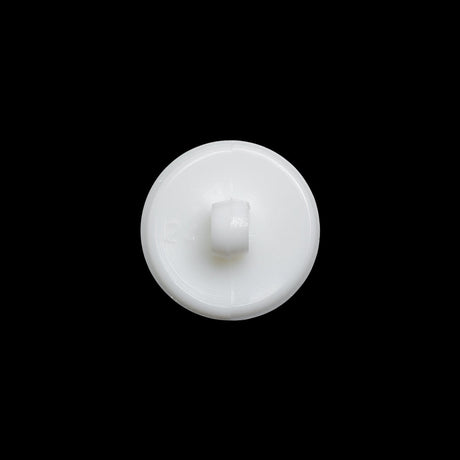 Concave Plastic Shank Back Button - White Beaded Look Embossed - 24L/15mm