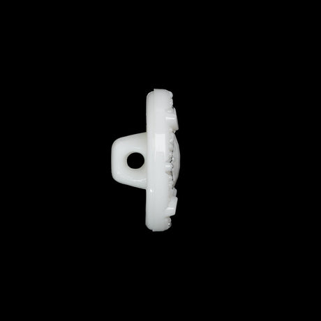 Faceted Plastic Shank Back Button - White and Silver Faux Gems - 30L/19mm