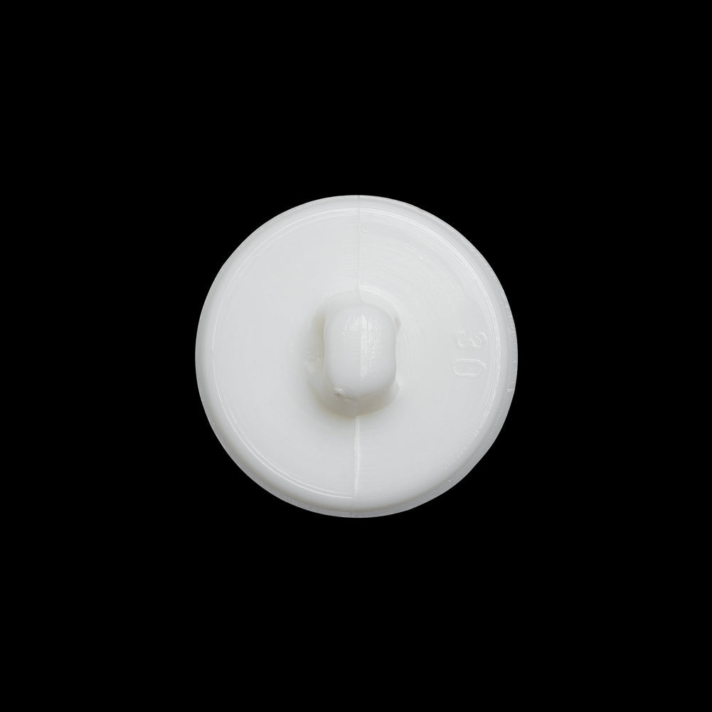 Faceted Plastic Shank Back Button - White and Silver Faux Gems - 30L/19mm