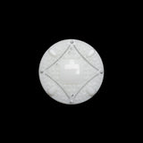 Faceted Plastic Shank Back Button - White and Silver Faux Gems - 30L/19mm