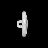 Faceted Plastic Shank Back Button - White and Silver Faux Gems - 36L/23mm