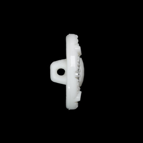 Faceted Plastic Shank Back Button - White and Silver Faux Gems - 36L/23mm