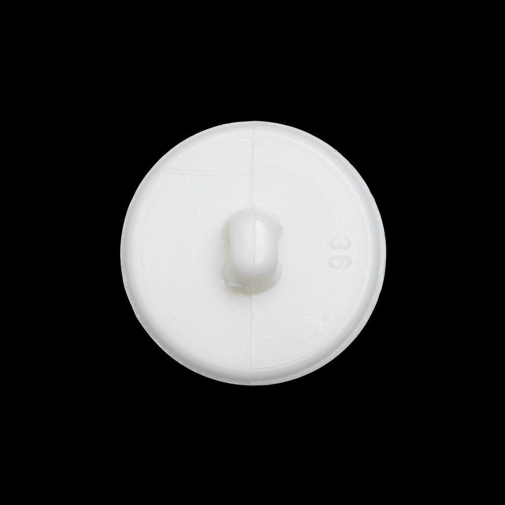 Faceted Plastic Shank Back Button - White and Silver Faux Gems - 36L/23mm