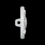Faceted Plastic Shank Back Button - White and Silver Faux Gems - 44L/28mm