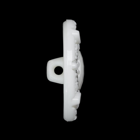 Faceted Plastic Shank Back Button - White and Silver Faux Gems - 44L/28mm