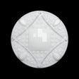 Faceted Plastic Shank Back Button - White and Silver Faux Gems - 44L/28mm