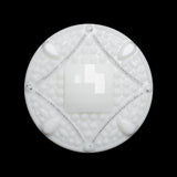 Faceted Plastic Shank Back Button - White and Silver Faux Gems - 44L/28mm