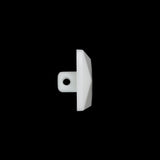 Plastic Shank Back Button - White Faceted Square - 36L/23mm