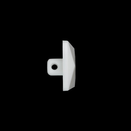 Plastic Shank Back Button - White Faceted Square - 36L/23mm