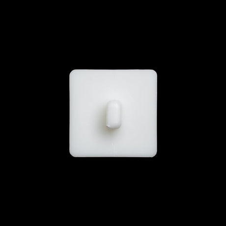 Plastic Shank Back Button - White Faceted Square - 36L/23mm